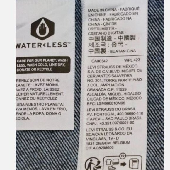 Levi's Premium Size L Type I Denim Jacket Selvedge Trucker Men's Dark Wash New - Picture 14 of 14